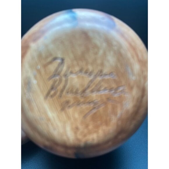 Navajo Handcrafted Etched Vase By Dwayne Blackfoot 6"  Southwestern Turquoise - Picture 4 of 6